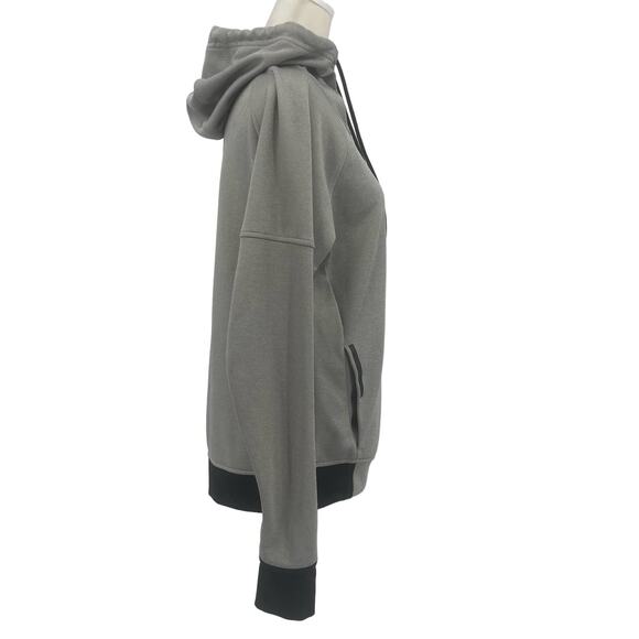 Adidas Men's Zip Up Hooded Sweatshirt M Gray/Black Performance Jacket Pockets - Picture 3 of 14